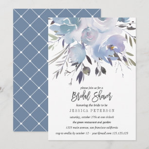 Invitation Dream Blue Flowers Mariage Fête des mariées