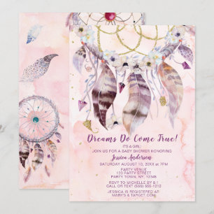 Invitation Dreamcatcher Dream Come True Girl Baby shower