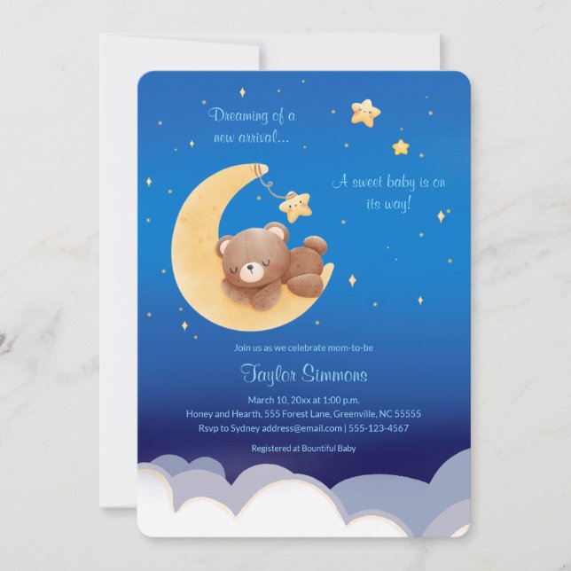 Invitation Dreaming New Arrival Teddy Bear Moon (Devant)