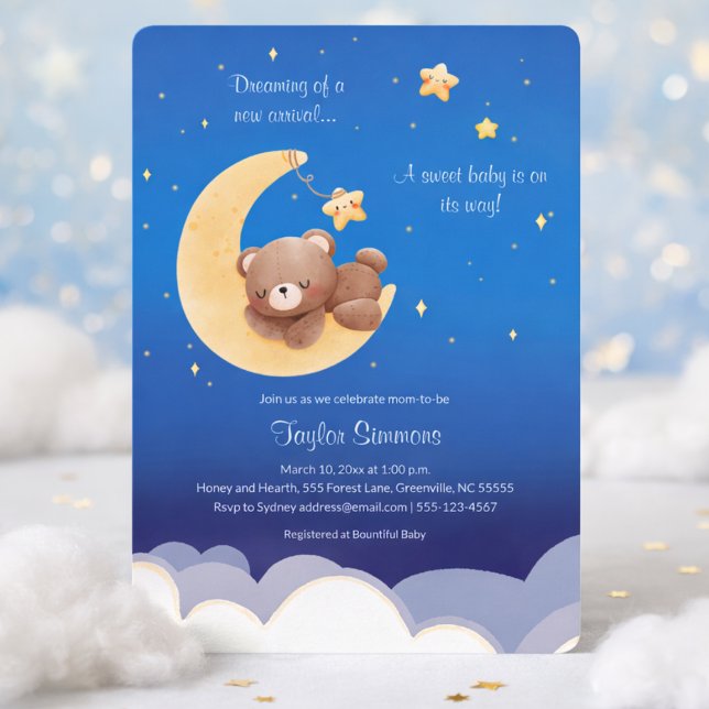 Invitation Dreaming New Arrival Teddy Bear Moon (Créateur téléchargé)