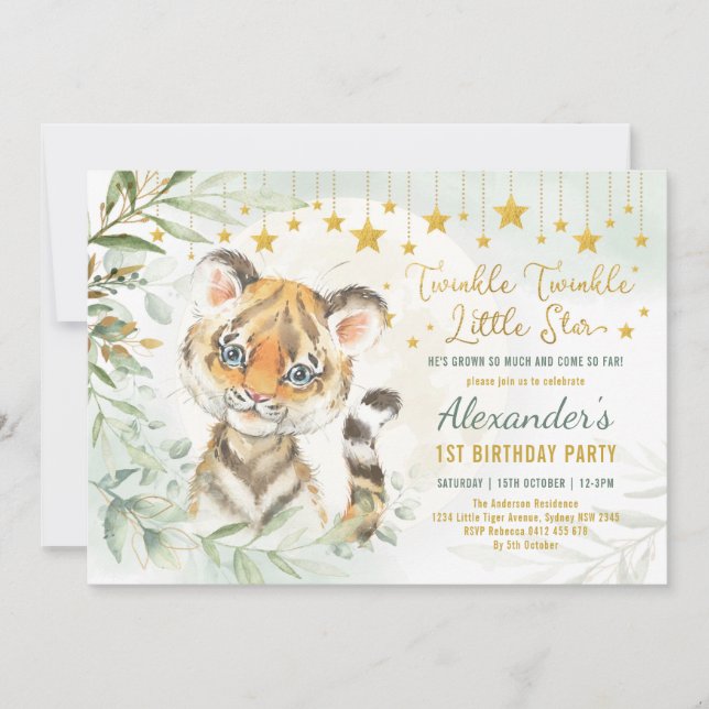Invitation Dreammoon Tiger Twinkle Little Star 1er anniversai (Devant)