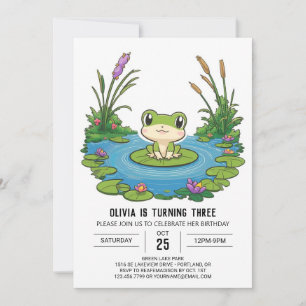 Invitation Dreamsical Whimsical Frog Digital Anniversaire