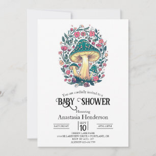 Invitation Dreamsical Whimsical Mushroom Baby shower