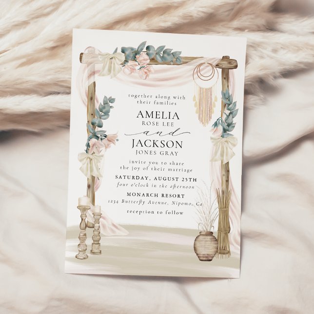 Invitation Dreamy Bohemian Beach Wedding (Créateur téléchargé)