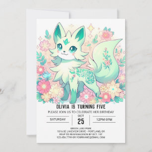 Invitation Dreamy Boho Fox Digital Birthday