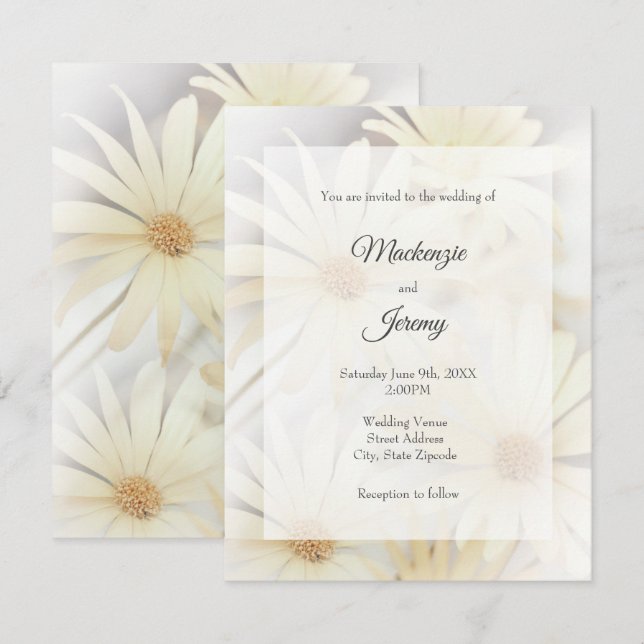Invitation 'Dreamy Daisies 2' (Devant / Derrière)