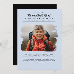 Invitation Dreamy Elegant Celebration of Life Funeral Photo