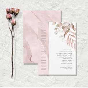 Invitation Dreamy Foliage Répétition Diner Rose Bleu ID817