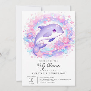 Invitation Dreamy Little Dolphin Baby shower