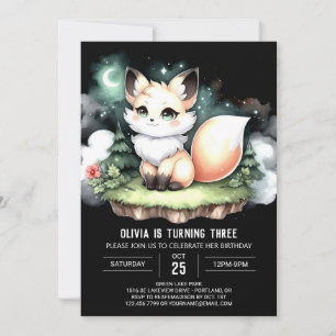 Invitation Dreamy Little Fox Anniversaire numérique