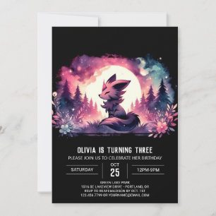 Invitation Dreamy Magic Wolf Anniversaire