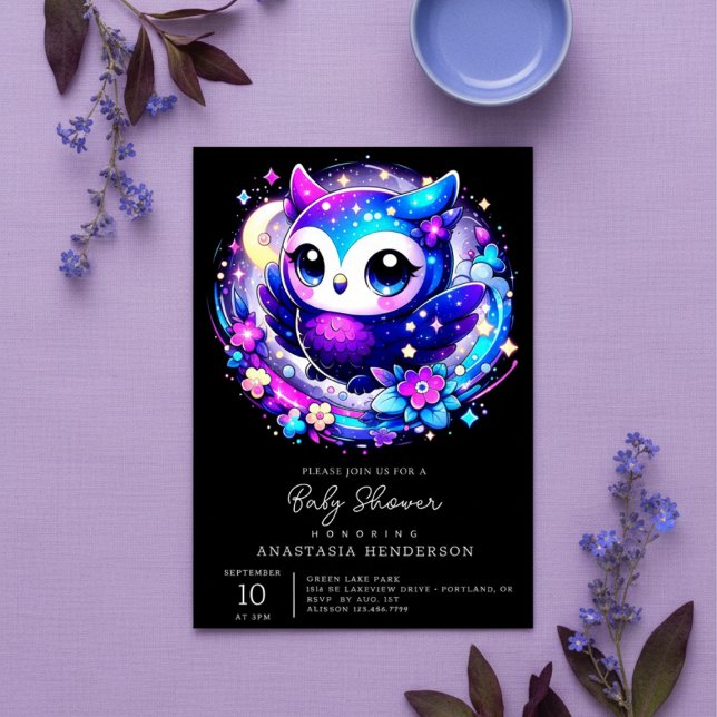 Invitation Dreamy Owl Baby shower (Créateur téléchargé)
