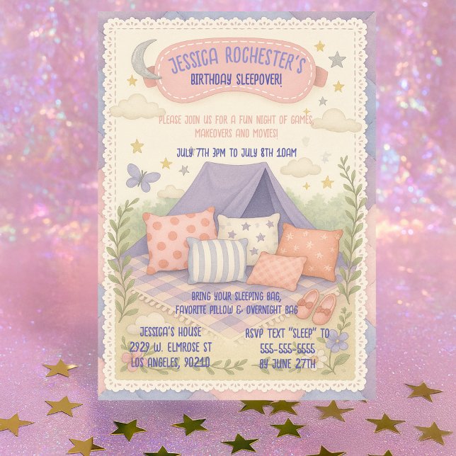 Invitation Dreamy Pastel Anniversaire sous les étoiles (Créateur téléchargé)