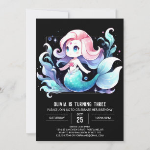 Invitation Dreamy Pastel Mermaid Anniversaire