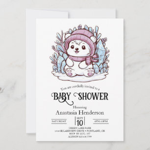 Invitation Dreamy Pastel Polar Bear Baby shower numérique