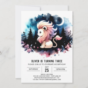 Invitation Dreamy Safari Lion Anniversaire