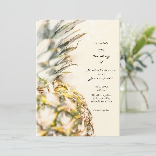 Invitation Dreamy Tropical Pineapple Island Beach Wedding (Debout devant)