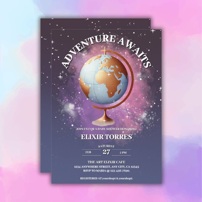 Invitation Dreamy Watercolor Adventure Attend le Baby shower (Créateur téléchargé)