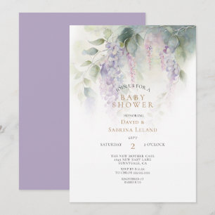 Invitation Dreamy Wisteria Aquarelle Baby shower Couple