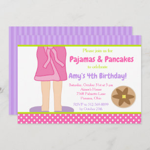 Invitation Dressing Gown Pajamas et Pancakes Party