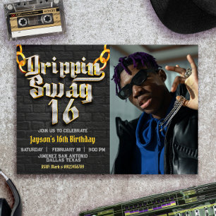 Invitation Drippin Swag 16 avec photo paysage