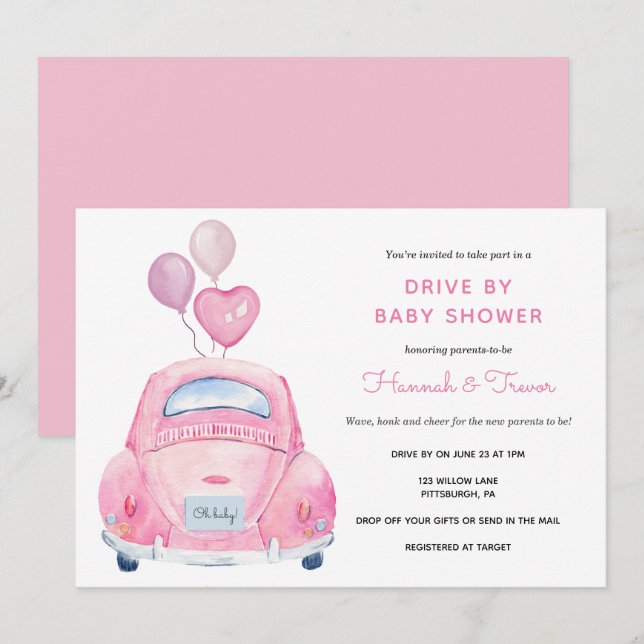 Invitation Drive By Baby Girl Douche (Devant / Derrière)