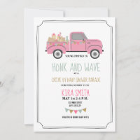 Drive Thru Baby shower Vintage Camion rose