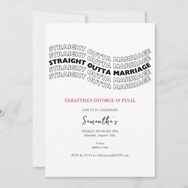 Invitation Droit Outta Mariage Finalement Parti Divorcé (Devant)