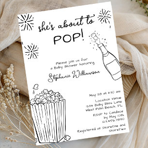 Invitation Drôle, à deux doigts d'exploser, popcorn, champagn