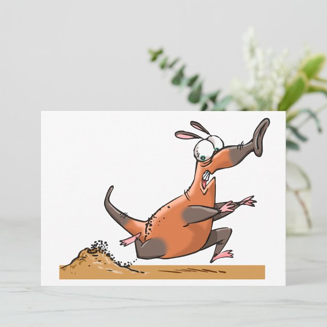 Invitation Drôle Anteater Cartoon Quirky Running Animal (Créateur téléchargé)