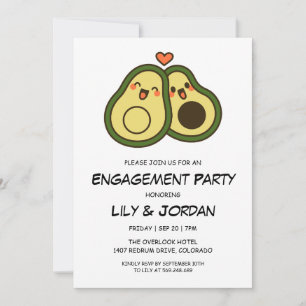 Invitation Drôle avocat couple fiançailles de dessin animé