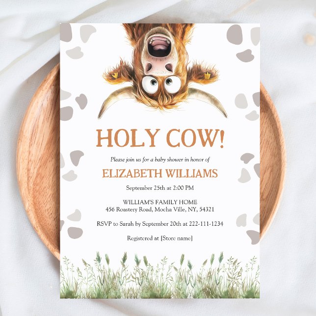 Invitation Drôle Baby shower de la Vache Sainte (Créateur téléchargé)