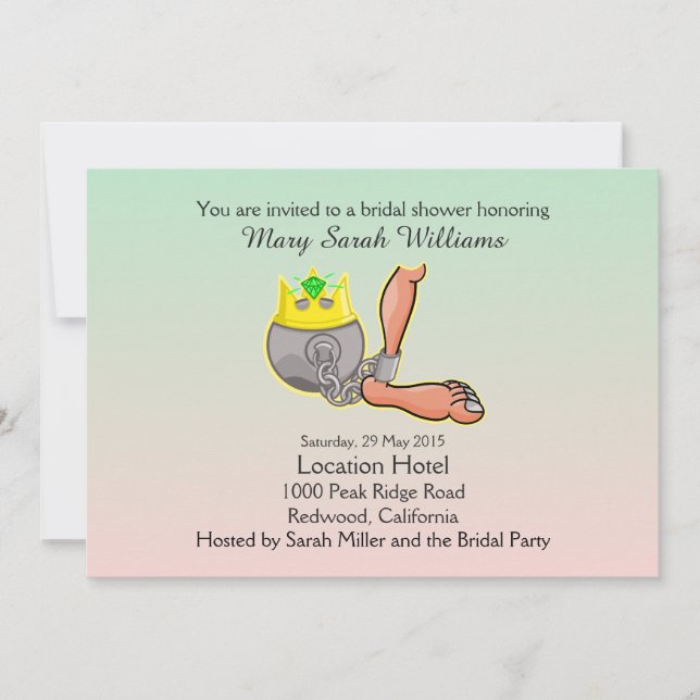 Invitation Drôle Ball Et Chaîne De Douche Nuptiale (Devant)