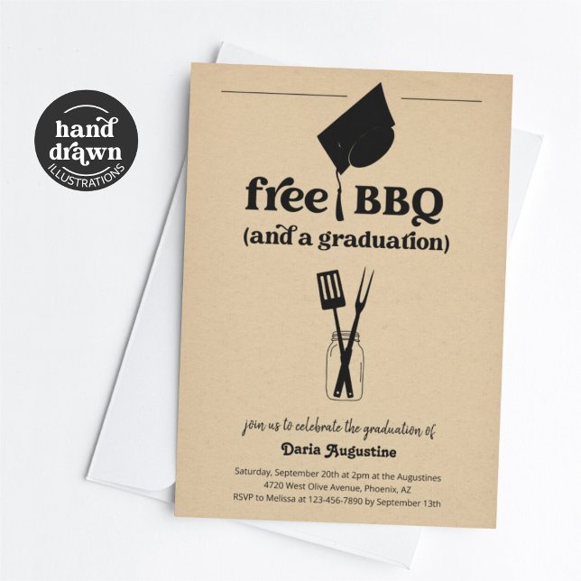 Invitation Drôle BBQ Graduation Party (Créateur téléchargé)