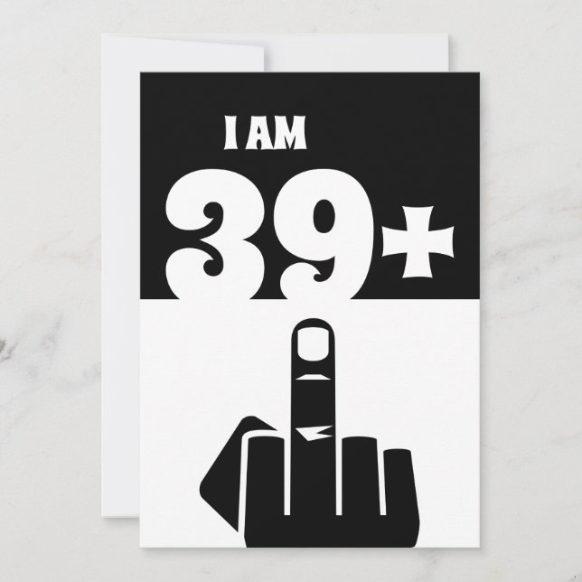 Invitation Drôle cadeau de 40e anniversaire, 39 Plus un Check (Devant)
