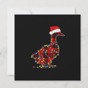 Invitation Drôle Canard Noël Rouge clair Panier Correspondanc