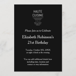 Invitation Drôle Chef Français Haute Cuisine