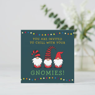 Invitation Drôle Chillin' avec mon jeu de Noël Gnomies   Dans