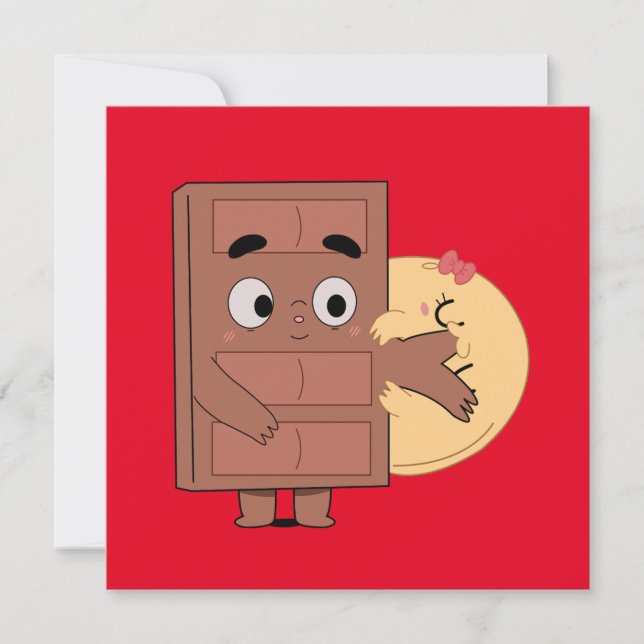 Invitation Drôle Couple Love Pancake Manger Choco (Devant)