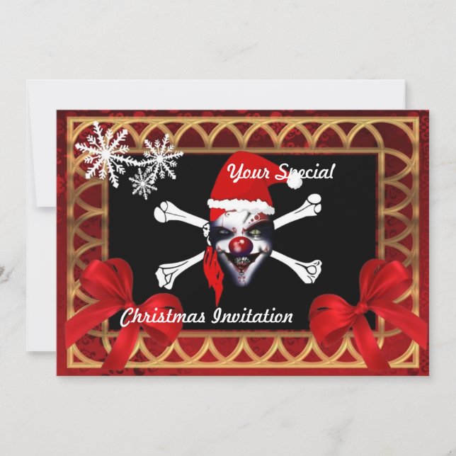 Invitation Drôle crâne de pirate, Noël (Devant)