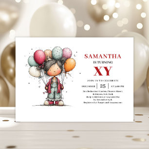 Invitation drôle d'anniversaire pour une petite fi