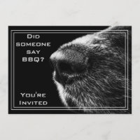 Invitation drôle de BBQ avec le nez de chien