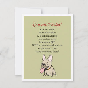 Invitation Drôle de Bouledogue Français avec Texte Personnali