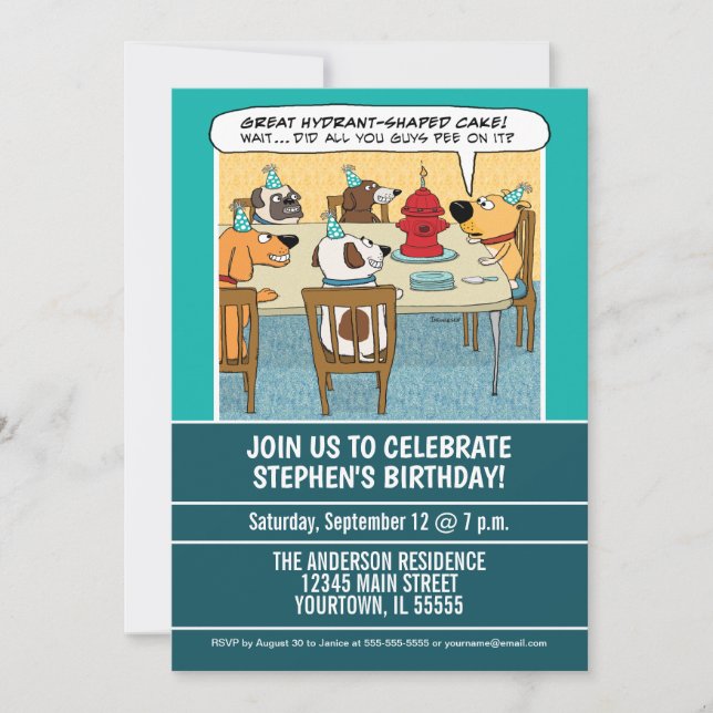 Invitation Drôle de chien suspect à la fête d'anniversaire du (Devant)