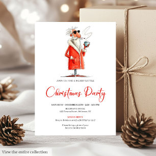 Invitation drôle de dîner de fête de Noël avec le 