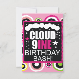 Invitation drôle de fête d'anniversaire Cloud Nine