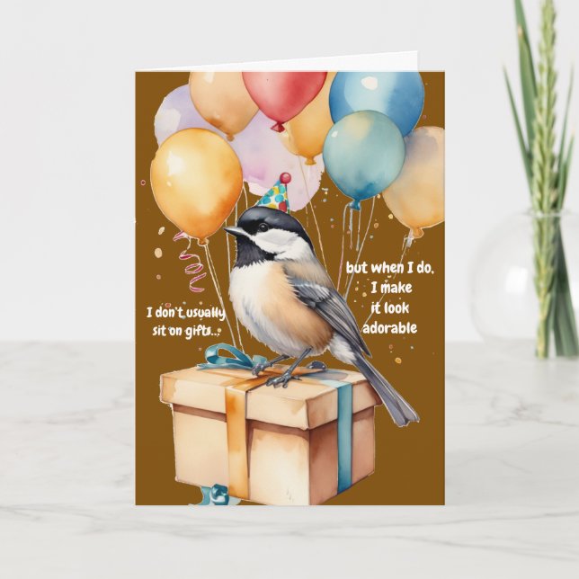 Invitation drôle de fête d'anniversaire de mésange (Devant)