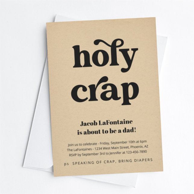 Invitation drôle de fête de couche pour Papa Crap (Créateur téléchargé)