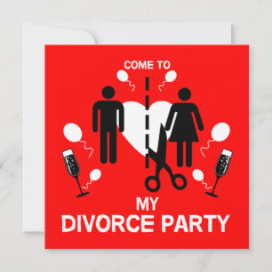 Invitation drôle de fête de divorce