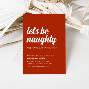 Invitation drôle de fête de Noël en rouge